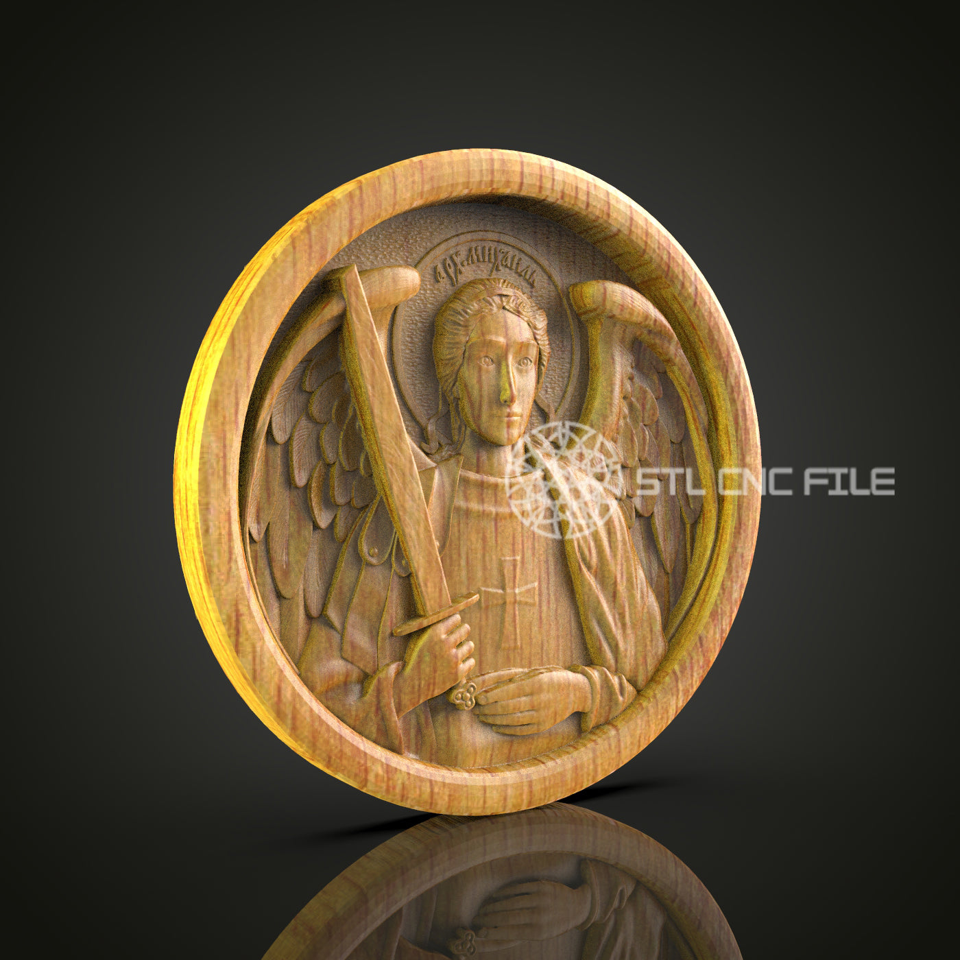 Serene Angel CNC Router Engraved Wood Panel - Spiritual Artwork for Home Sanctuary and Meditation Spaces