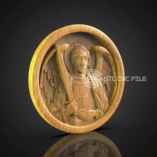 Serene Angel CNC Router Engraved Wood Panel - Spiritual Artwork for Home Sanctuary and Meditation Spaces