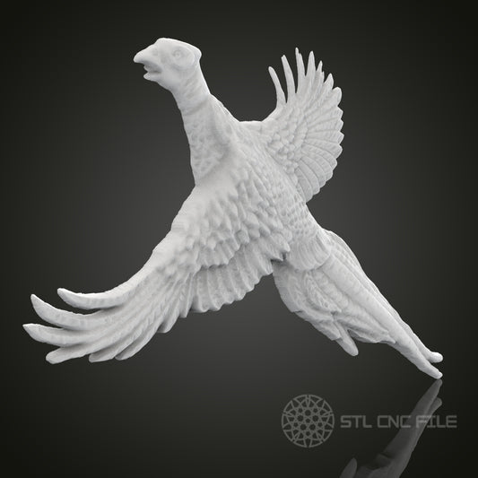 Majestic Bird STL Model - CNC Router Engraver Files, Artcam, Aspire, Wood Wall Art Decor, 3D Printer Compatible, CNC Files