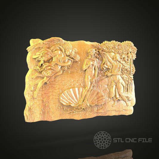 Underwater Odyssey 3D Relief Model for CNC – Sea Life Scene, Nautical Wood Carving