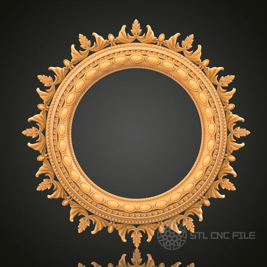 Victorian Style Oval Frame STL Model for CNC Router Engraver and 3D Printer - Wall Decor