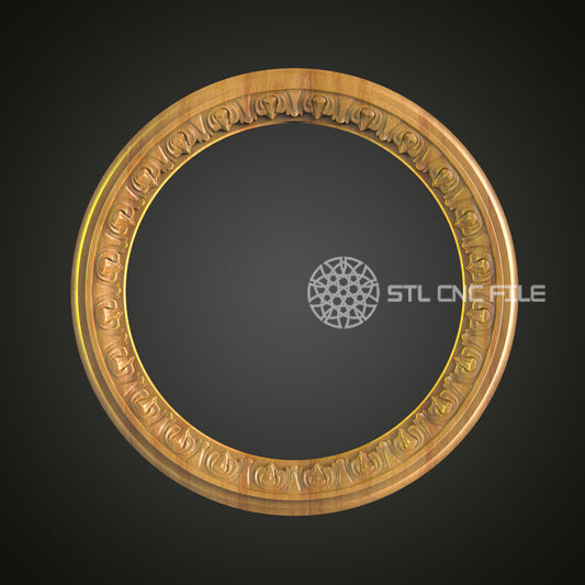Simplistic Elegance Circular Frame - CNC Router STL File for Mirror or Art