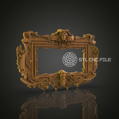 Ornate 3D Frame STL Model for CNC Router Engraver - Artcam, Aspire, CNC Files, Wall Decor, 3D Printer