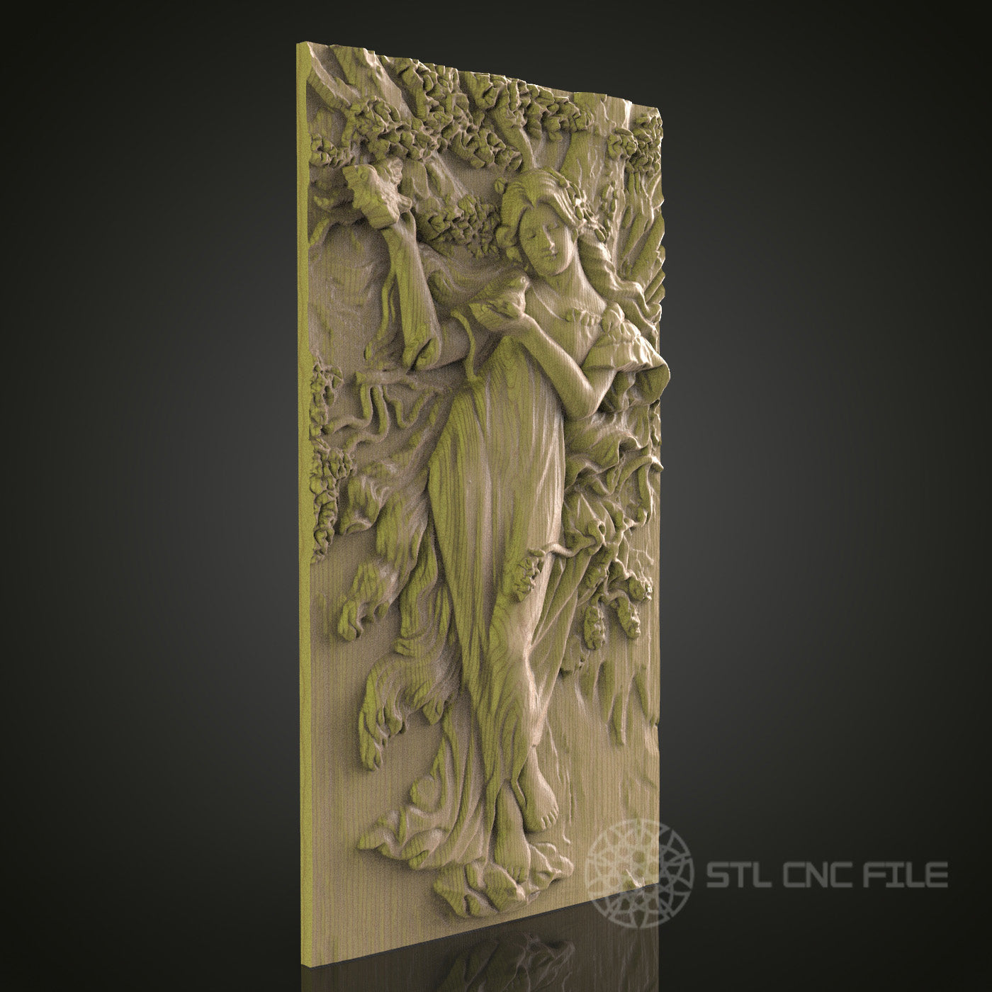 Elegant CNC Wood Carving STL Model - 3D Printer & CNC Router Engraver Files for Art, Wall Decor, Aspire, Artcam