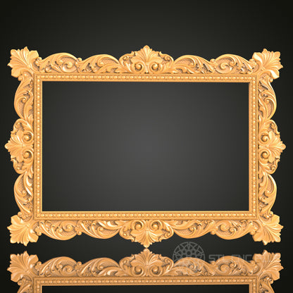 Elegant Ornate 3D Frame STL Model for CNC Router Engraver, Artcam, Aspire, Wood Art, Wall Decor
