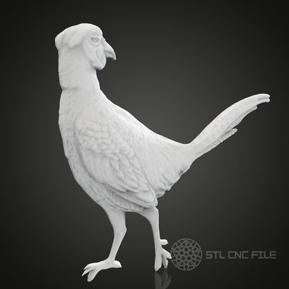 Detailed Bird STL Model - CNC Router Engraver Files, Artcam, Aspire, Wood Wall Art Decor, 3D Printer Compatible, CNC Files