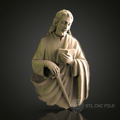 STL Model of Jesus with Cross, CNC Router Engraver, Artcam, Aspire, CNC files, Wood Art, Wall Decor, 3D Printer