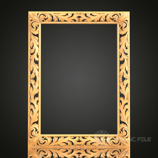Baroque Style Rectangular Frame STL Model for CNC Router Engraver and 3D Printer - Wall Decor