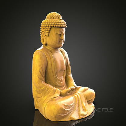 Seated Buddha Relief - STL Model for CNC Router Engraver - Artcam, Aspire Compatible - Wood Art, Wall Decor, 3D Printer Ready