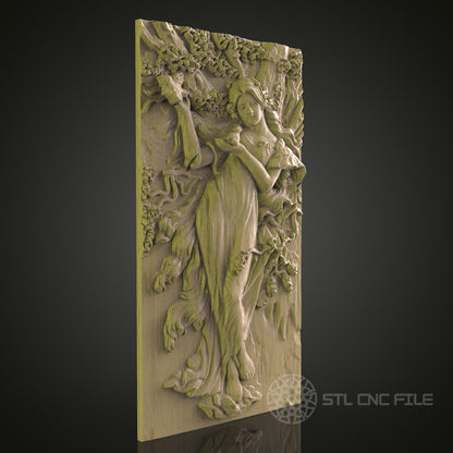 Elegant CNC Wood Carving STL Model - 3D Printer & CNC Router Engraver Files for Art, Wall Decor, Aspire, Artcam