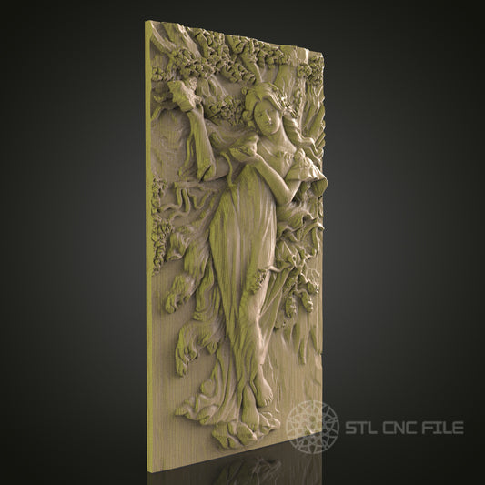 Elegant CNC Wood Carving STL Model - 3D Printer & CNC Router Engraver Files for Art, Wall Decor, Aspire, Artcam