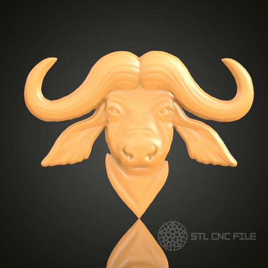 Buffalo Head Relief - STL Model for CNC Router Engraver - Compatible with Artcam, Aspire - Rustic Wall Art, 3D Printer Ready