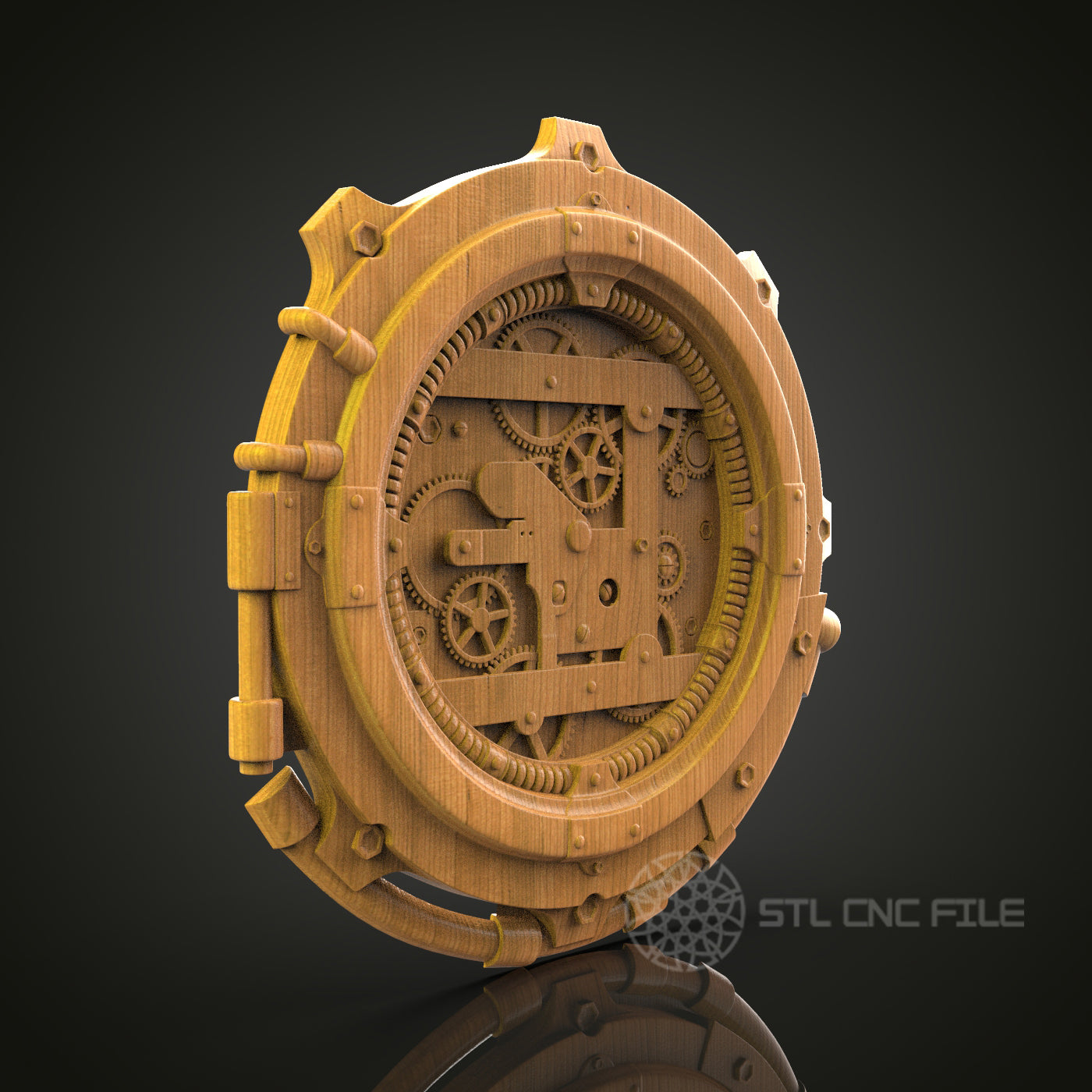 Intricate Mechanical Clock Relief - STL Model for CNC Router Engraver - Artcam, Aspire Compatible - Wood Art, Wall Decor, 3D Printer Ready