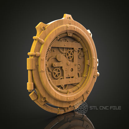 Intricate Mechanical Clock Relief - STL Model for CNC Router Engraver - Artcam, Aspire Compatible - Wood Art, Wall Decor, 3D Printer Ready