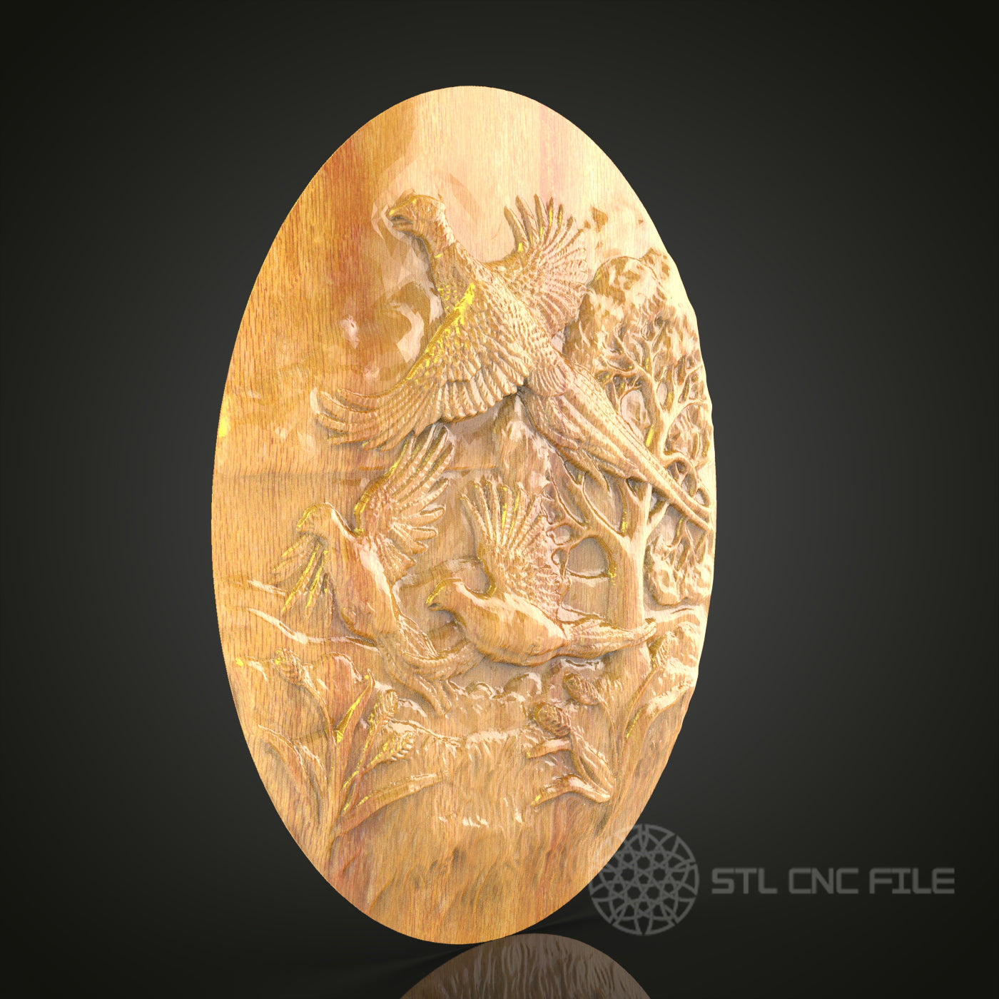 Lively Bird Flock CNC Carving STL File for Nature Decor