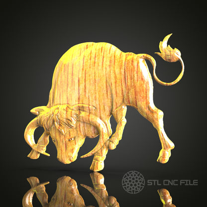 Majestic Bull STL Model for CNC Wood Carving – Perfect for Wall Decor, Artcam, Aspire Enthusiasts