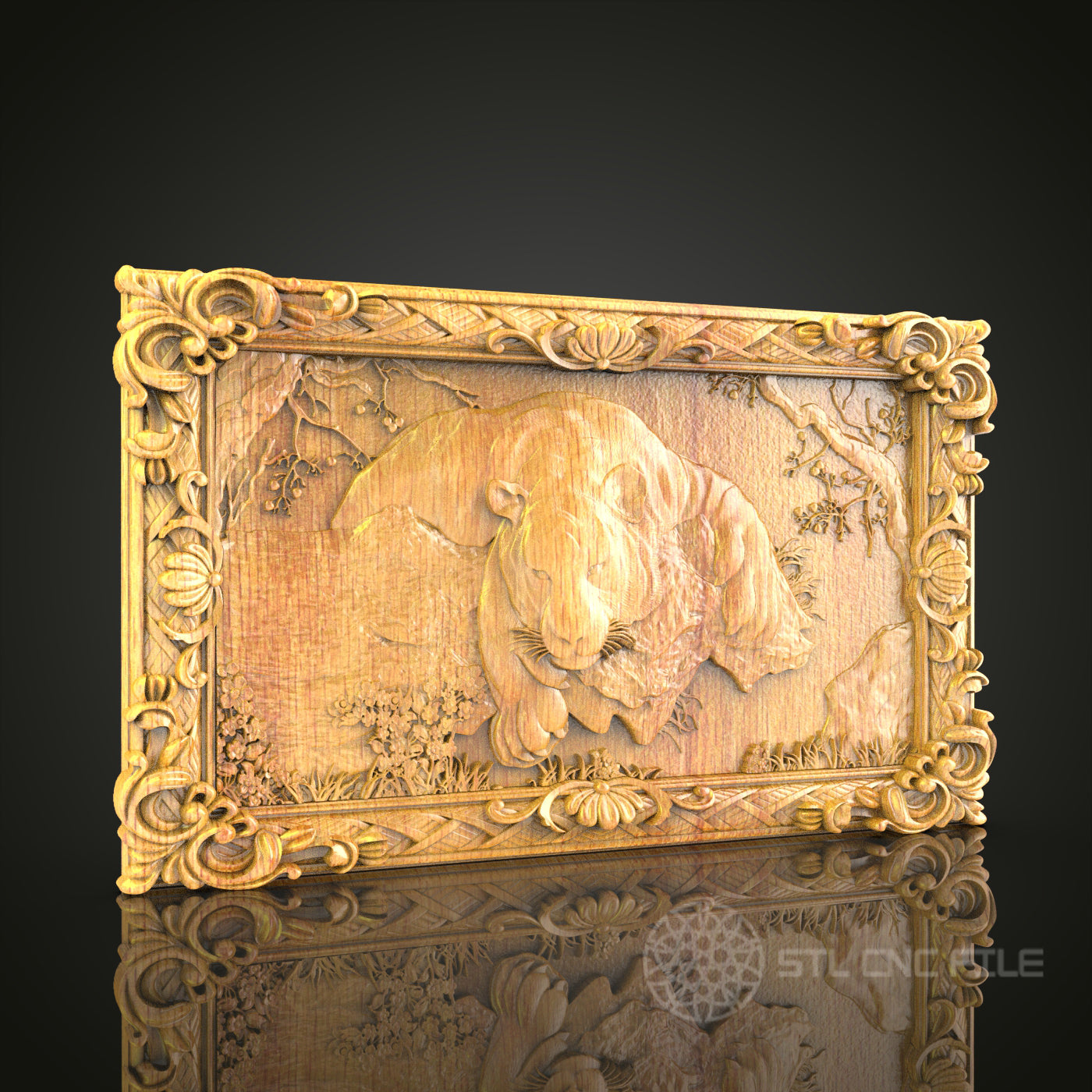 Majestic Bison Wood Art STL Model for CNC Router, Artcam, Aspire, Decorative Wall Art