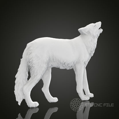 Wolf STL Model for CNC Router Engraver, Artcam, Aspire, CNC Files, Wood Art Wall Decor, 3D Printer