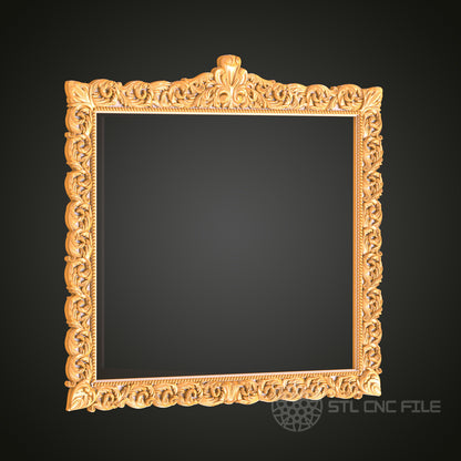 Ornate Gold Frame STL Model for CNC & 3D Printing - Classic Wall Art Decor