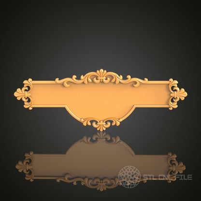 Ornate Name Plate - STL Model for CNC Router and 3D Printing - Artcam, Aspire Compatible