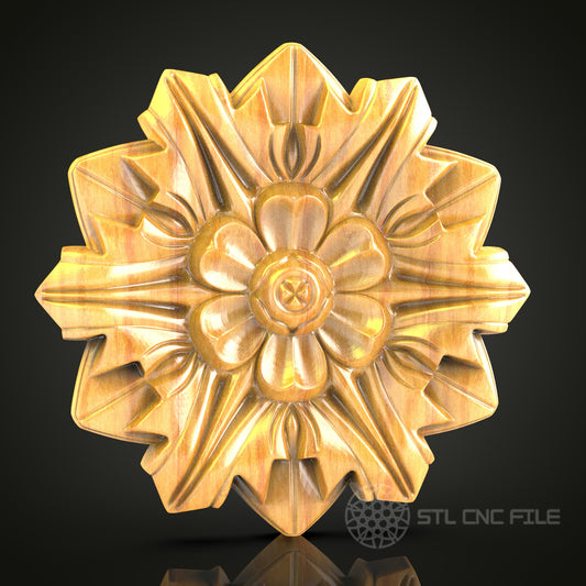 Sunburst Decorative Panel STL Model for CNC Router, Compatible with Artcam, Aspire - Unique Wall Art