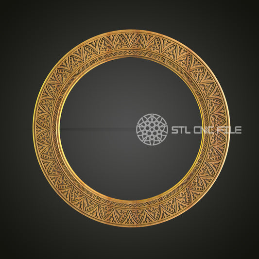 Geometric Elegance Circular Frame - CNC Router STL File, Artistic Wall Decor