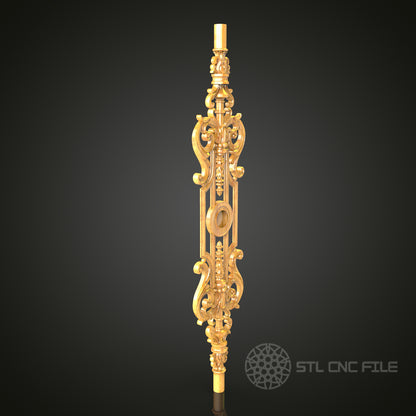 Exquisite Baroque Column STL Model for CNC Router - Perfect for Artcam, Aspire, Opulent Architectural Detailing