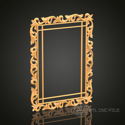 Ornate Scrollwork 3D Frame STL Model for CNC Router Engraver, Artcam, Aspire, Wood Decor, 3D Printer File