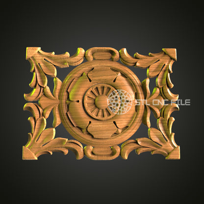 Elegant Carved Wooden Clock Face STL Model - CNC Router Files for Artcam, Aspire - Wall Decor Wood Art 3D Printing Design