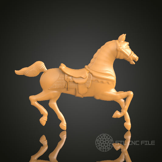 Elegant Horse 3D STL Model, CNC Router Engraver Artcam Aspire, Wood Art Wall Decor, 3D Printer Ready, PDF with STL Link