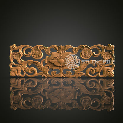 Ornate 3D Carved Decorative Panel STL File for CNC and 3D Printing - Elegant Relief Art, Wall Decor, Digital Download