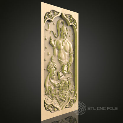 Genie and Sultan 3D CNC Router Engraver File, STL Model for Artcam Aspire, Wood Wall Decor