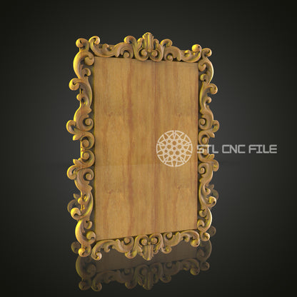 Golden Baroque Style Decorative Frame 3D Model for CNC - Artcam, Aspire, STL Files (Copie)