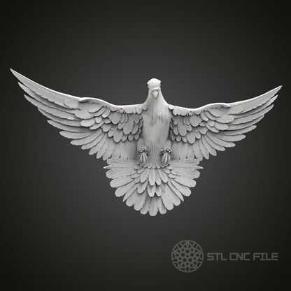 Graceful Dove in Flight STL Model for CNC Router Engraver, Artcam, Aspire, Wood Art Wall Decor