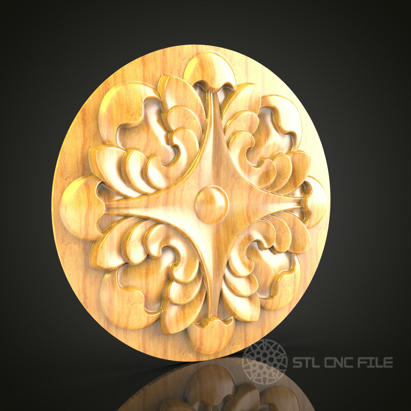Renaissance Round STL Model for CNC Router, Compatible with Artcam, Aspire - Elegant Wood Wall Decor