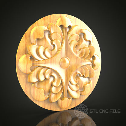 Renaissance Round STL Model for CNC Router, Compatible with Artcam, Aspire - Elegant Wood Wall Decor