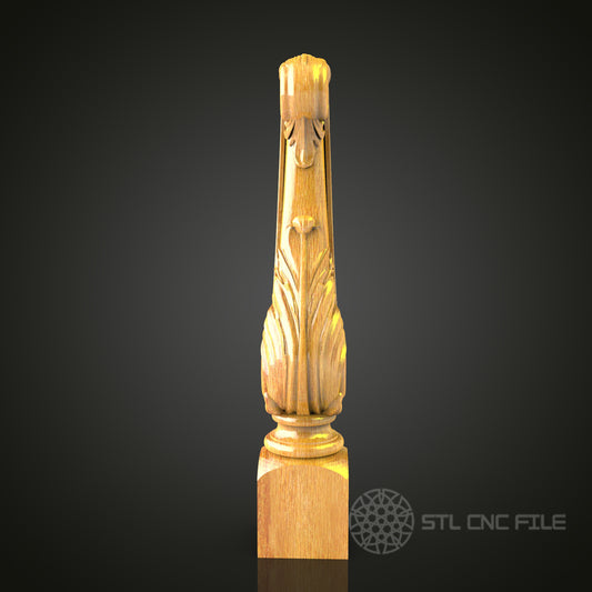 Ornate Finial STL Model for CNC Router - Ideal for Furniture Embellishment, Artcam, Aspire, Custom Woodwork