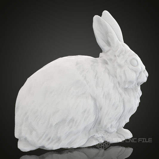 Adorable Bunny STL Model for CNC Router Engraver, Artcam, Aspire, 3D Printer - Wood, Wall Decor, Art