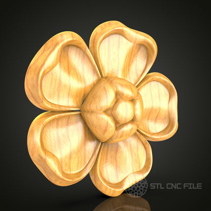 Floral Bloom STL Model – CNC Router Design File for Artcam & Aspire, Perfect for Decorative Projects