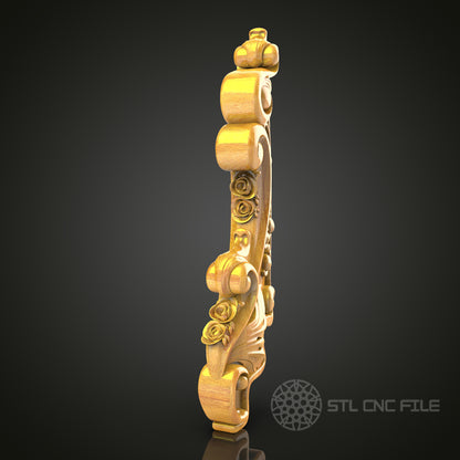 Elegant Swirl Flourish STL Model for CNC Router - Ideal for Artcam, Aspire, Detailed Wood Carving, Home Decor