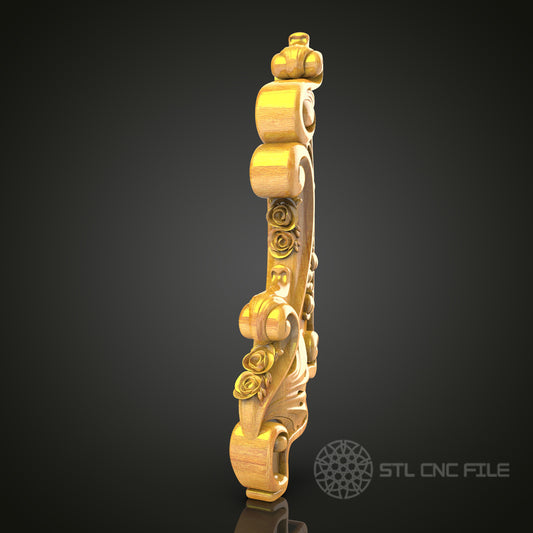 Elegant Swirl Flourish STL Model for CNC Router - Ideal for Artcam, Aspire, Detailed Wood Carving, Home Decor