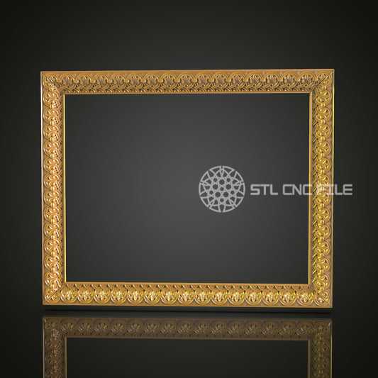 Simple Elegant Floral Border Frame 3D Model for CNC - Artcam, Aspire, STL Files