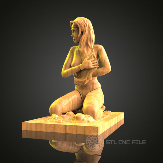 Kneeling Woman Relief - STL Model for CNC Router Engraver - Artcam, Aspire Compatible - Wood Art, Wall Decor, 3D Printer Ready