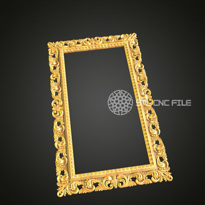 Luxurious Rococo STL Model for CNC Routers - Artcam, Aspire Files, Decorative Wood Art, Elegant Wall Decor
