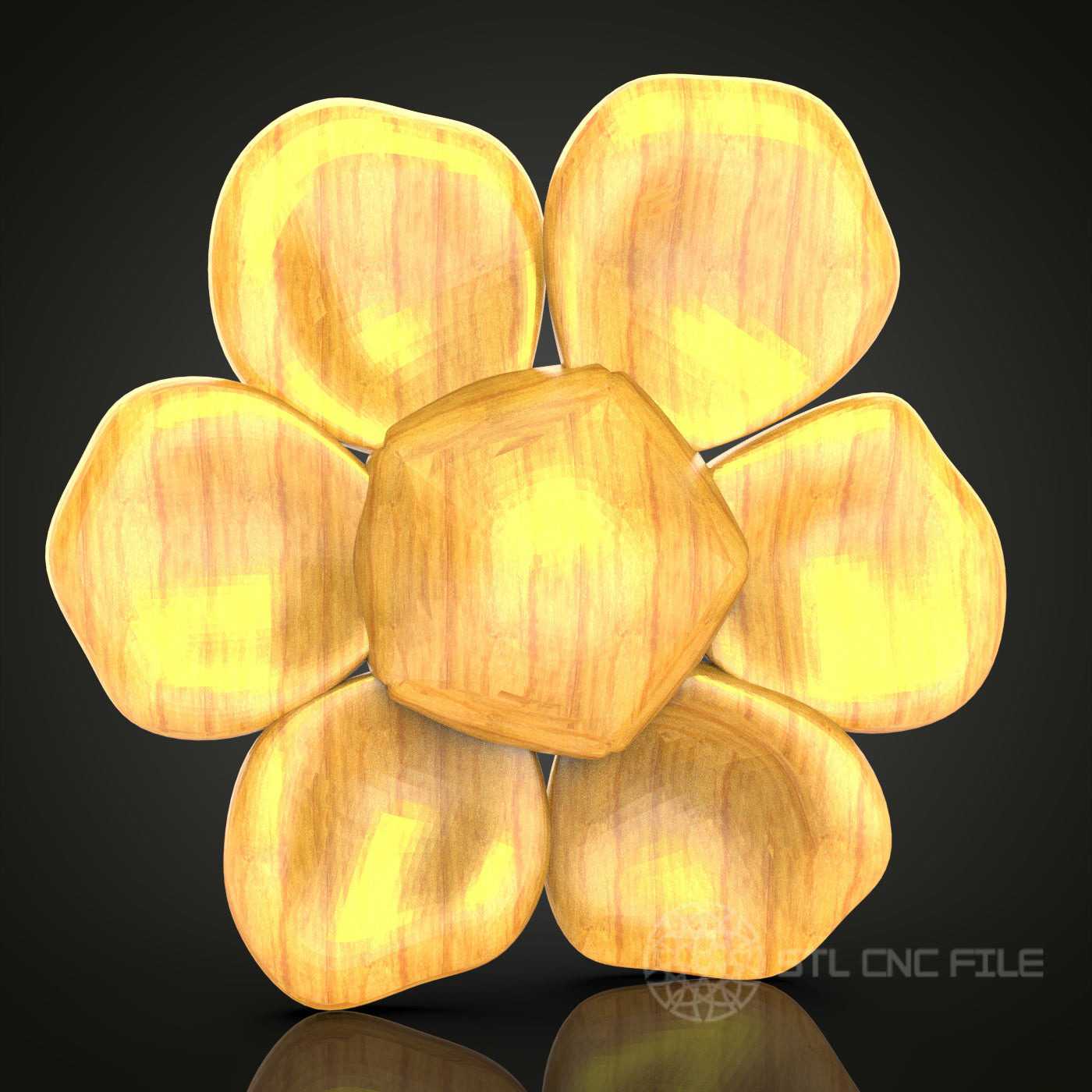 Geometric Petal Design STL File – Unique CNC Router Pattern for Artcam & Aspire, Ideal for Modern Decor