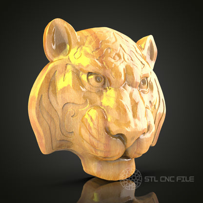 Majestic Tiger Head Wall Sculpture – CNC Router STL Model