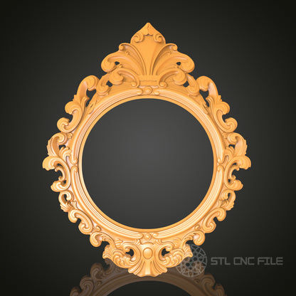 Victorian Ornate Oval Frame STL Model for CNC Router Engraver, Artcam, Aspire - Wood Wall Decor, 3D Printer
