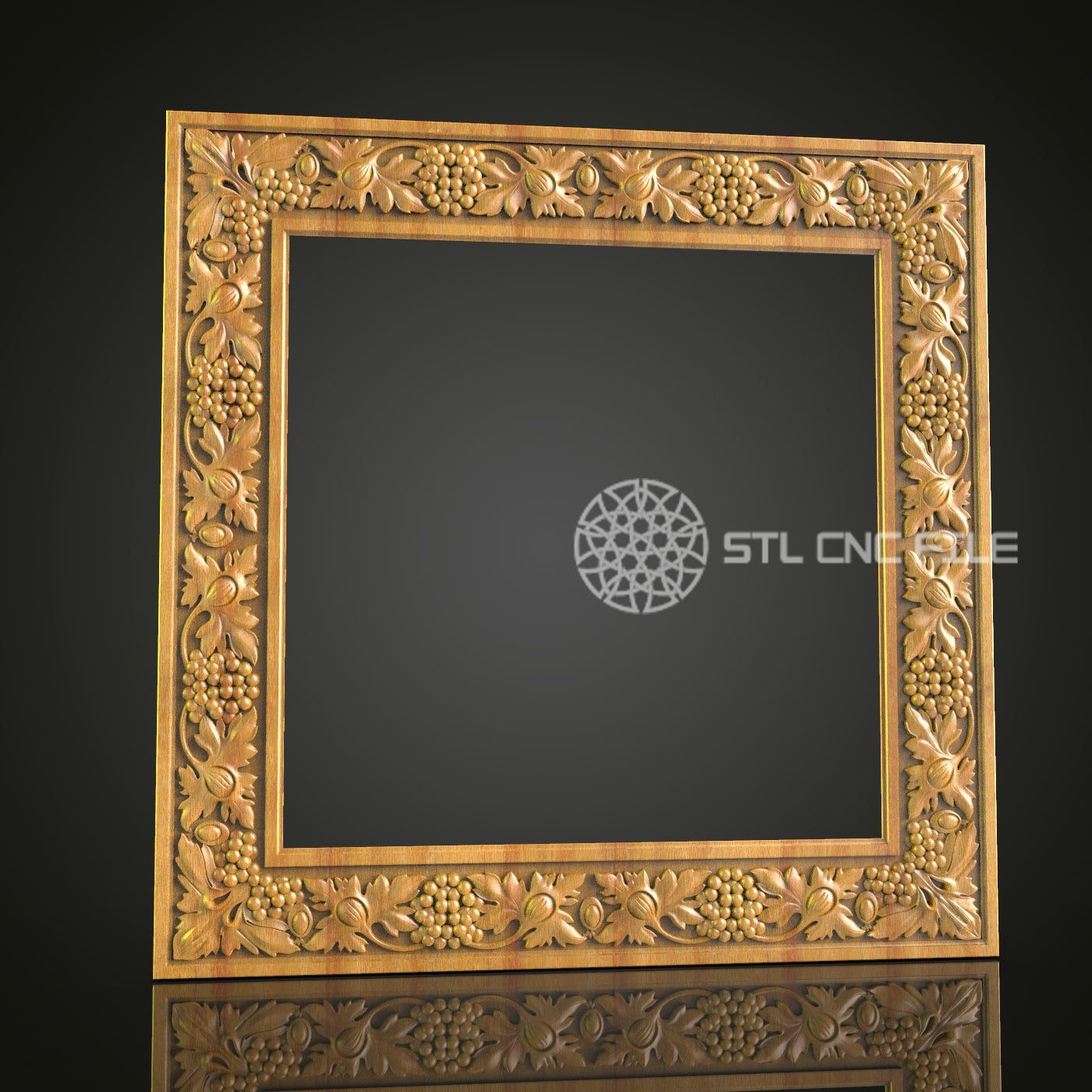 Botanical Themed Picture Frame - CNC Engraved Wood, Decorative Floral STL Artwork