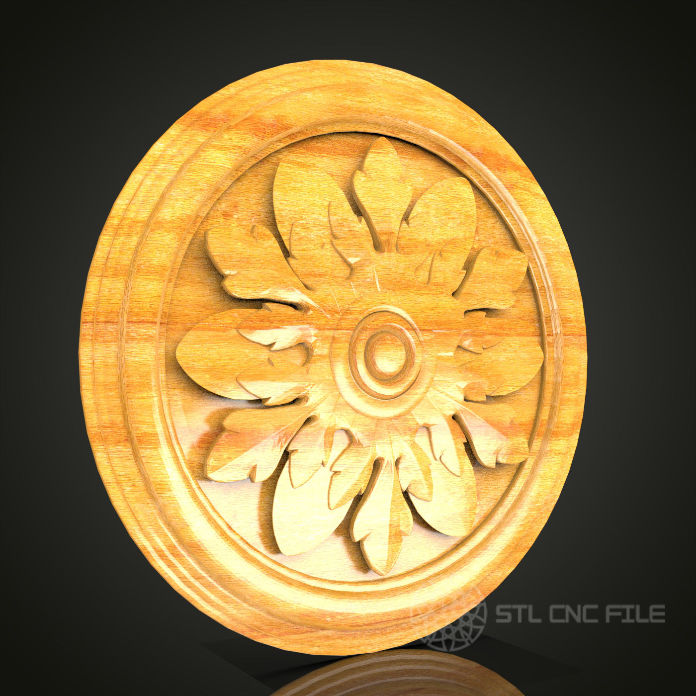 Classic Circular Floral Medallion STL File – CNC Engraving Design for Artcam & Aspire