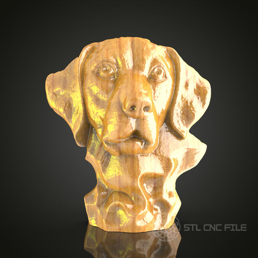 Loyal Companion – Dog Bust CNC Router STL Model for Wood Carving